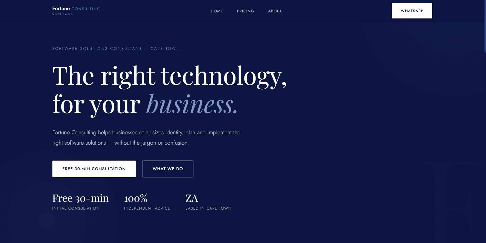 Professional Services template